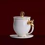 禮品杯陶瓷杯廣告杯訂做茶水分離玻璃杯骨瓷水杯蓋杯